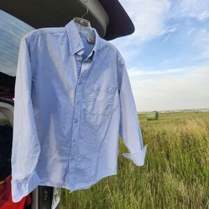 90s Vintage Ladies Light Blue Casual Shirt